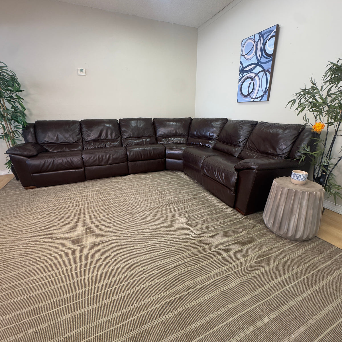 Natuzzi - Dual Power Reclining Leather Sectional