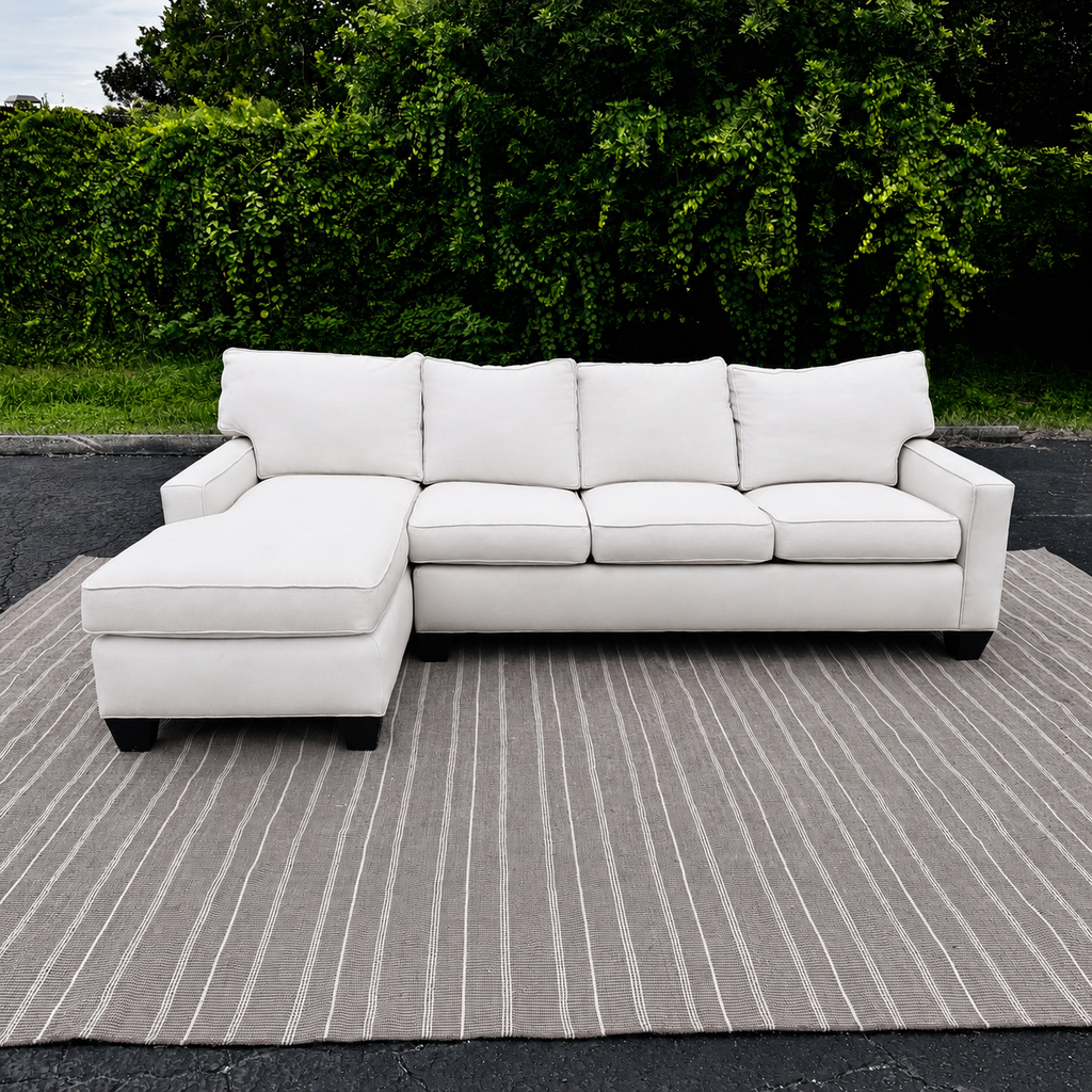 White Drexel Heritage L Shape Sectional