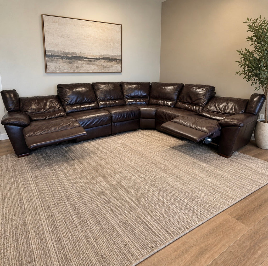 Natuzzi - Dual Power Reclining Leather Sectional