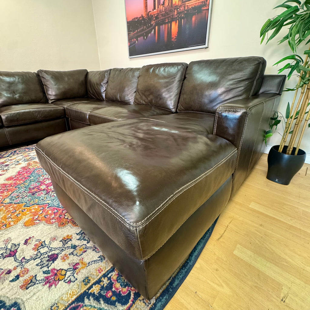 Top Grain Leather Sectional Couch