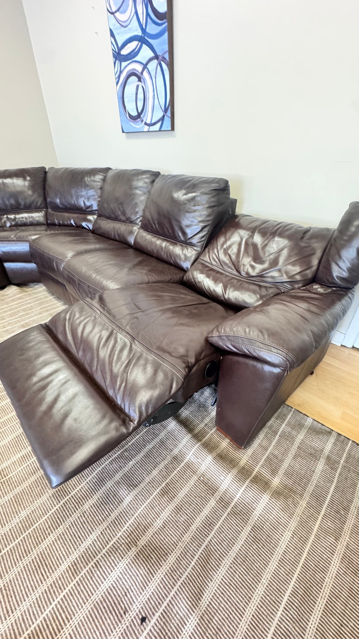 Natuzzi - Dual Power Reclining Leather Sectional