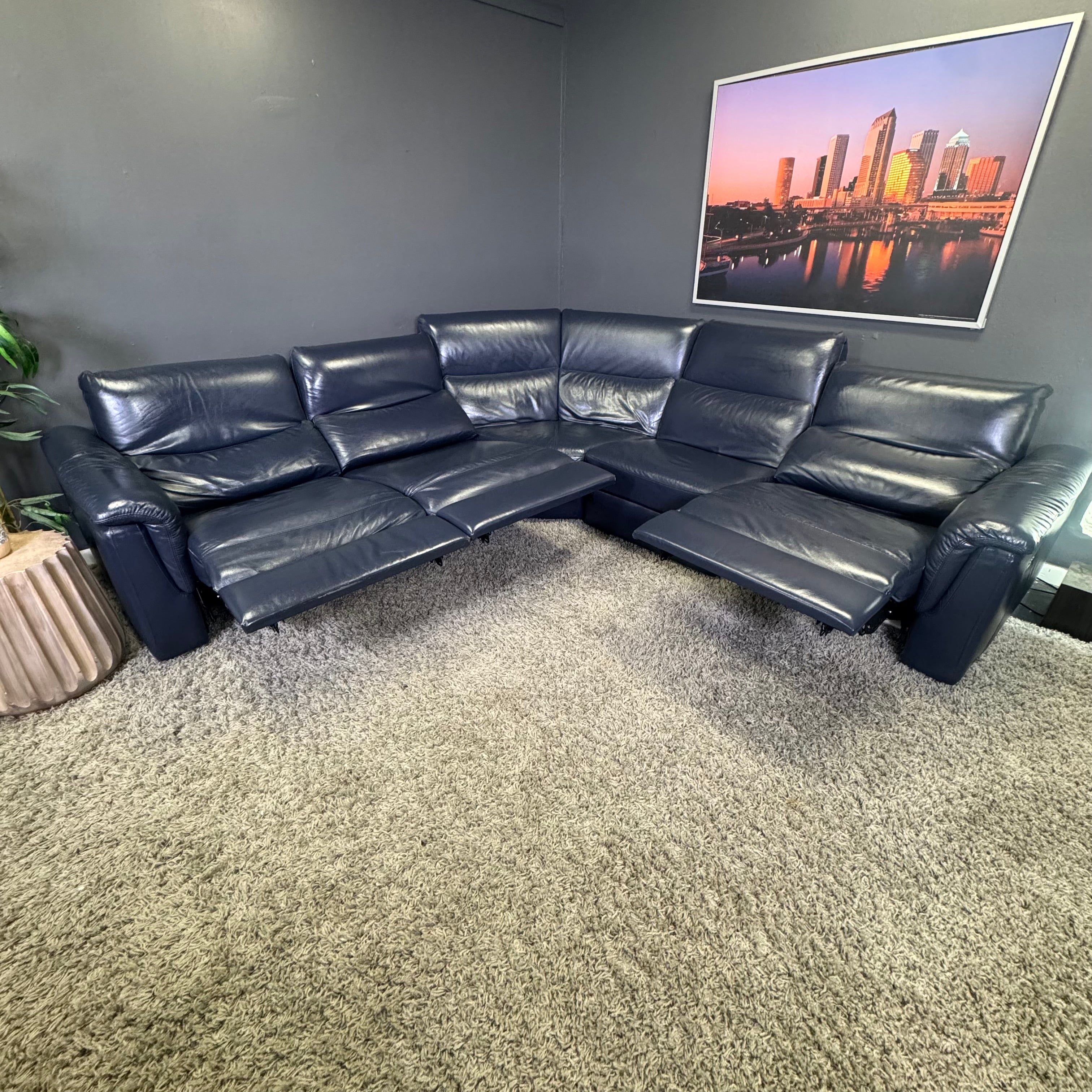 Natuzzi - Italian Leather Power Reclining Sectional