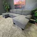 Gray Double Chaise Sectional Couch