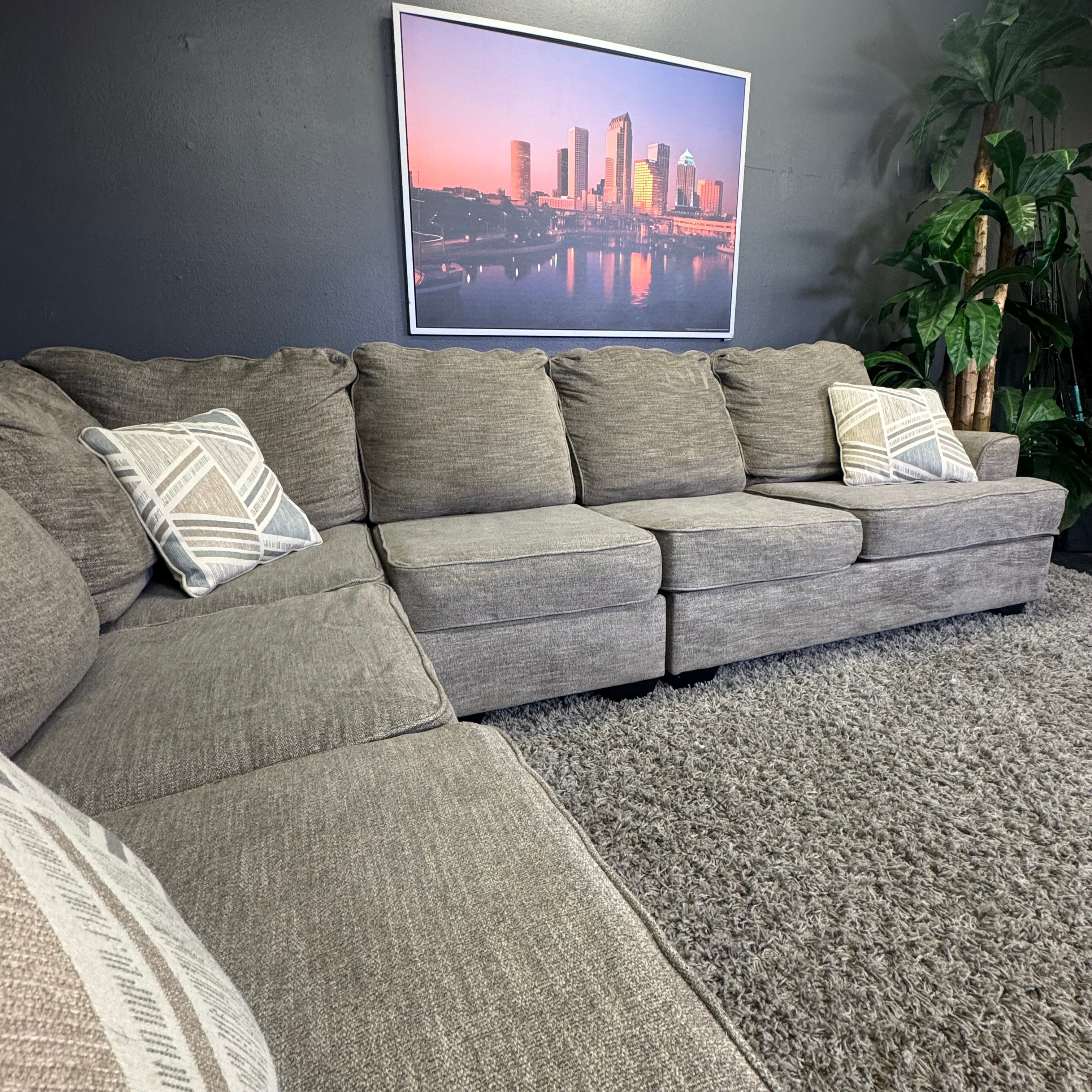 Ashley - Gray L Shape Sectional
