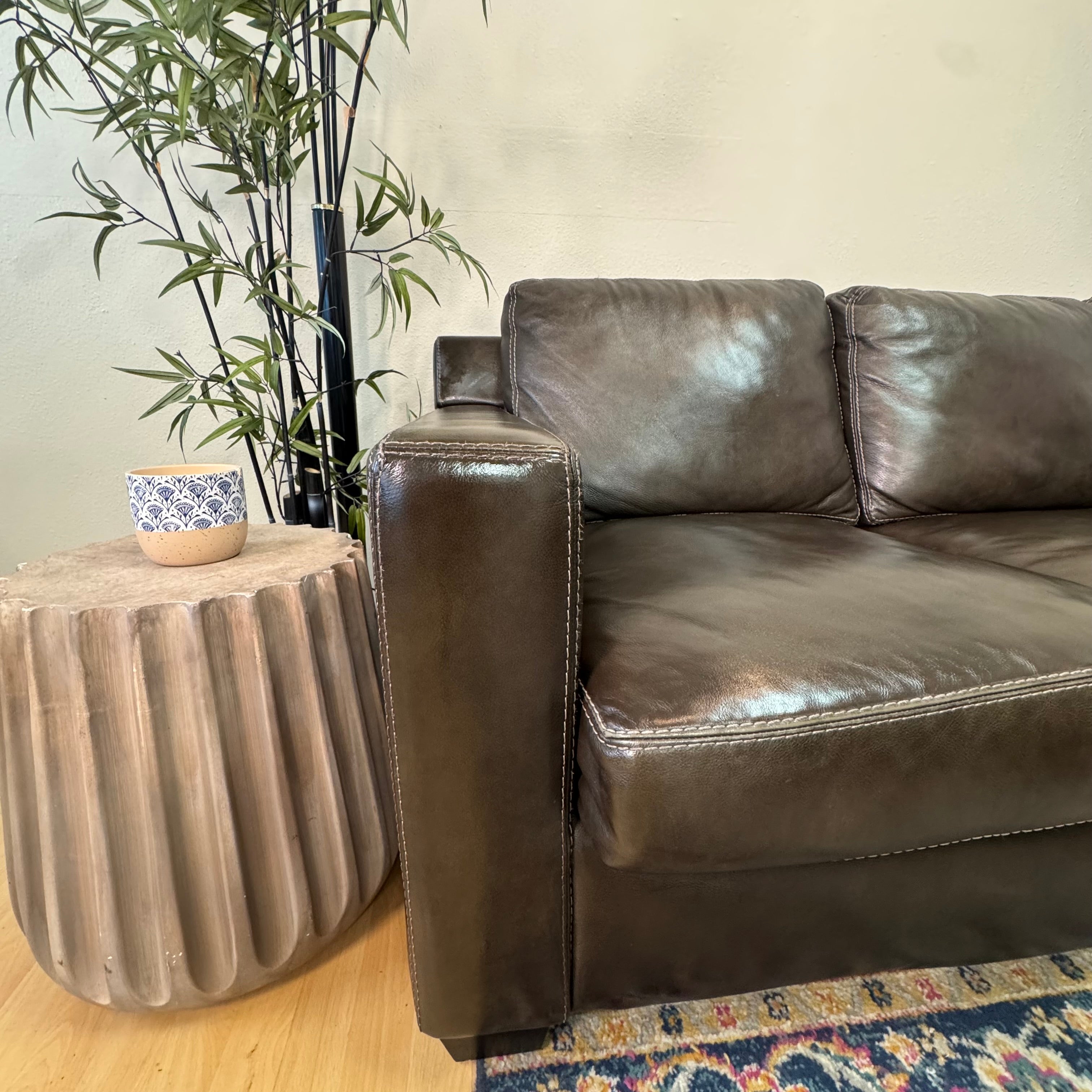 Top Grain Leather Sectional Couch