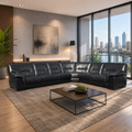 Casa Novalia - Italian Black Leather Sectional