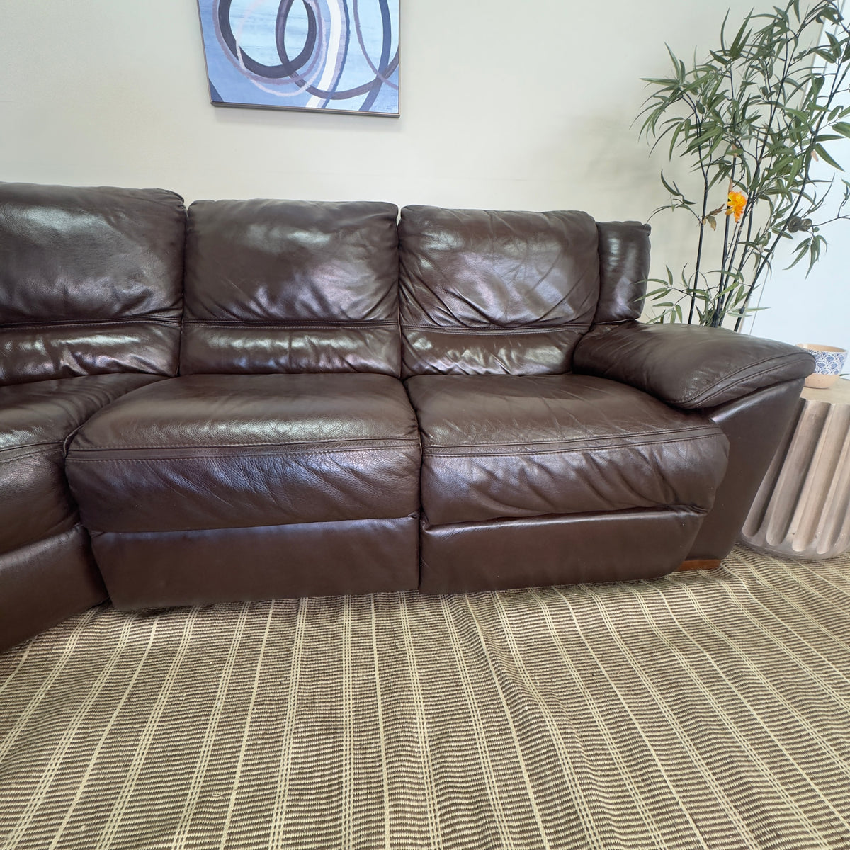 Natuzzi - Dual Power Reclining Leather Sectional