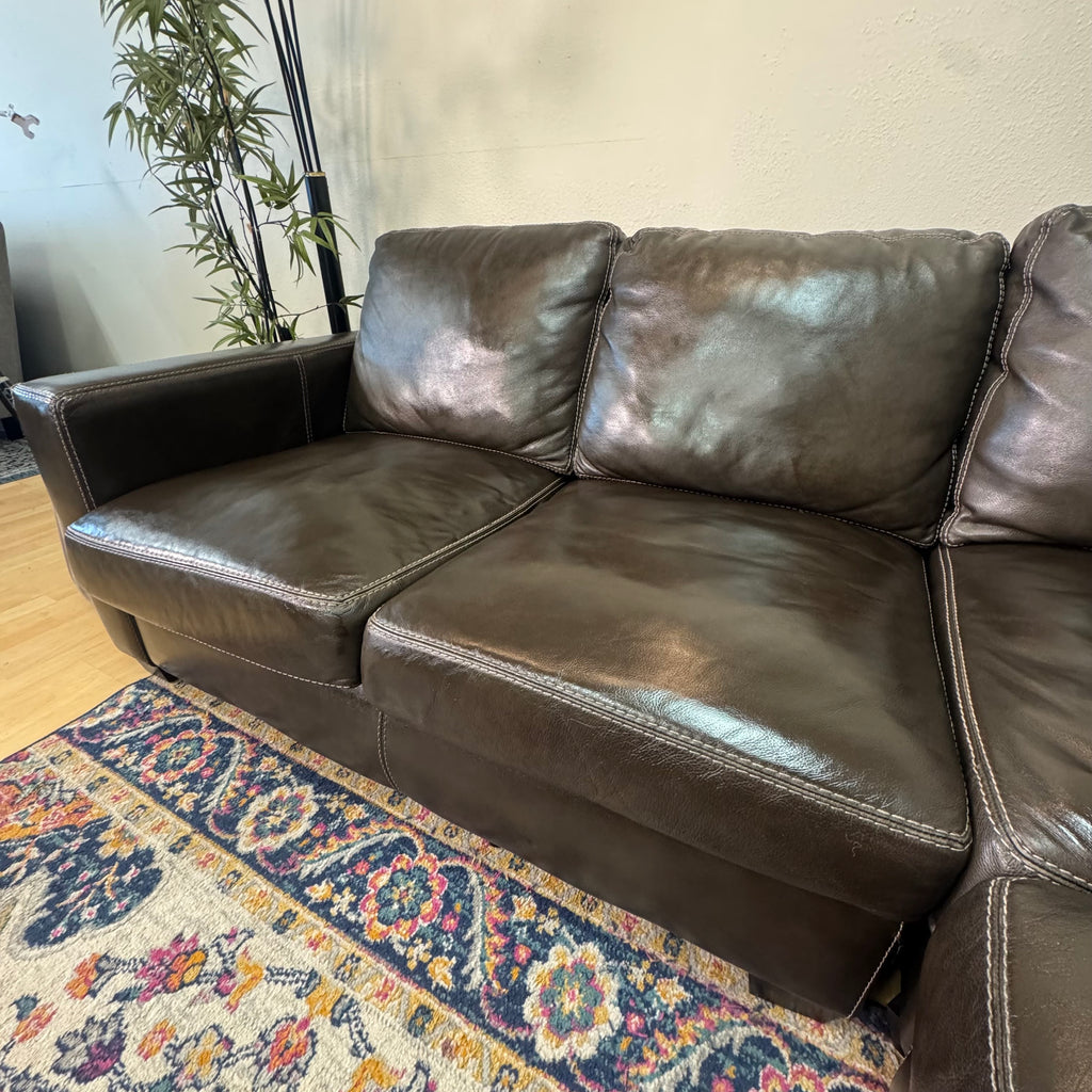 Top Grain Leather Sectional Couch