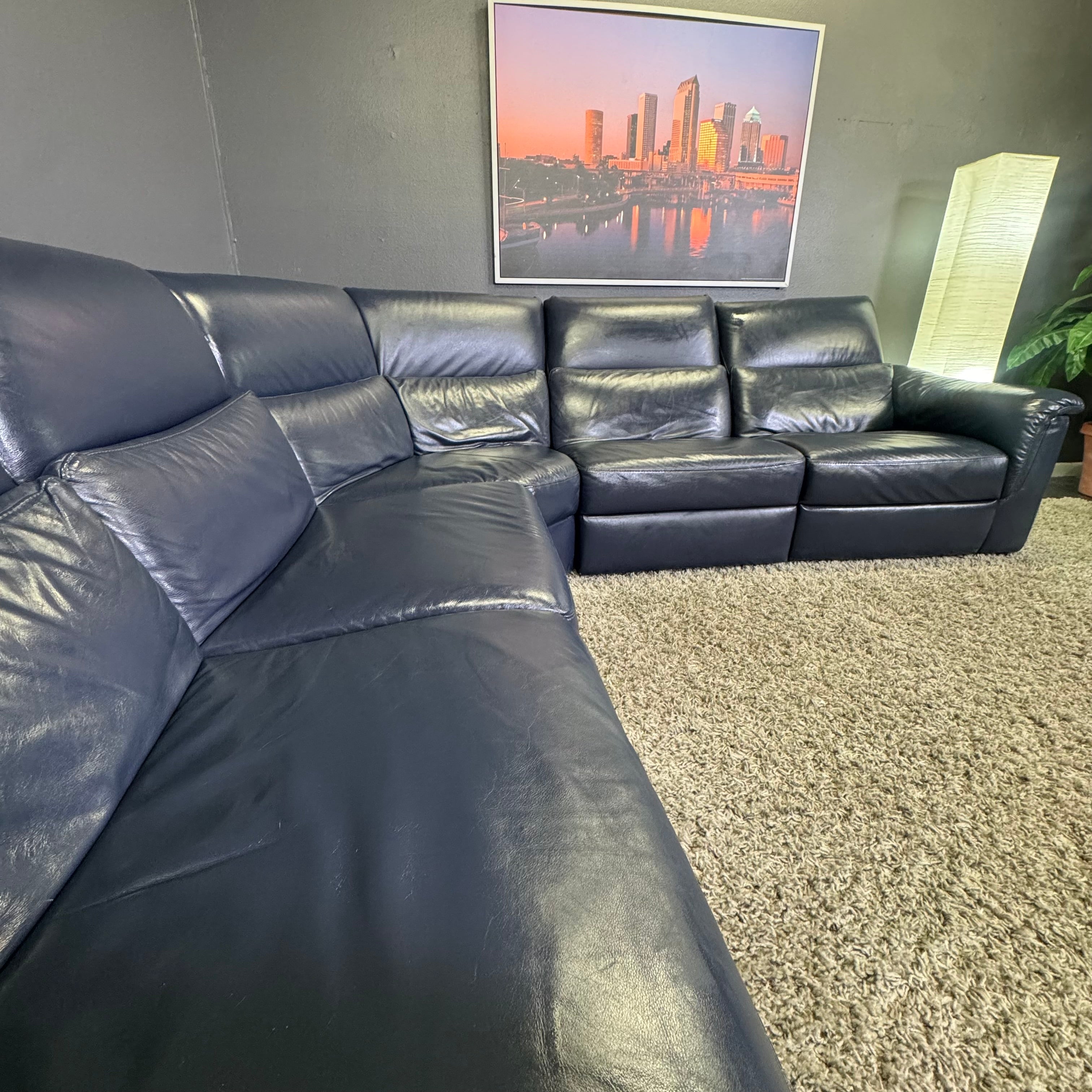 Natuzzi - Italian Leather Power Reclining Sectional