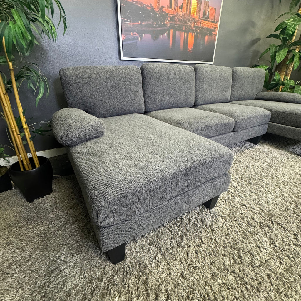 Gray Double Chaise Sectional Couch